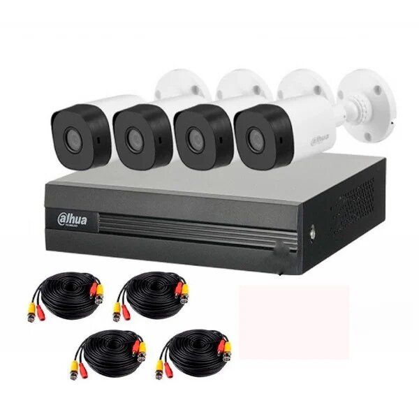 Kit HDCVI 4 Cámaras exterior Full HD HCVR Dahua.